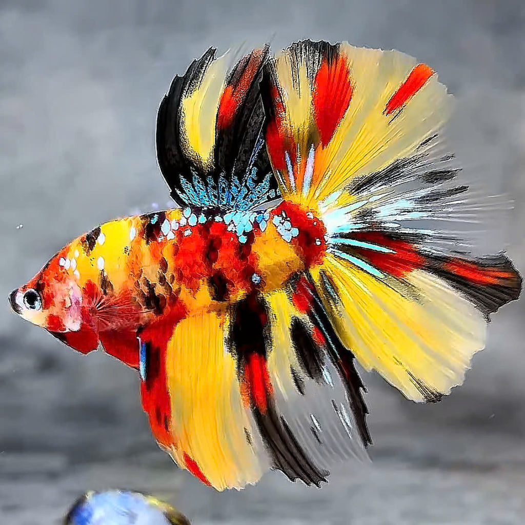 Mix Galaxy Halfmoon Male Betta Fish High Grade | Buy 4 Get 1 Free | Mystery Betta